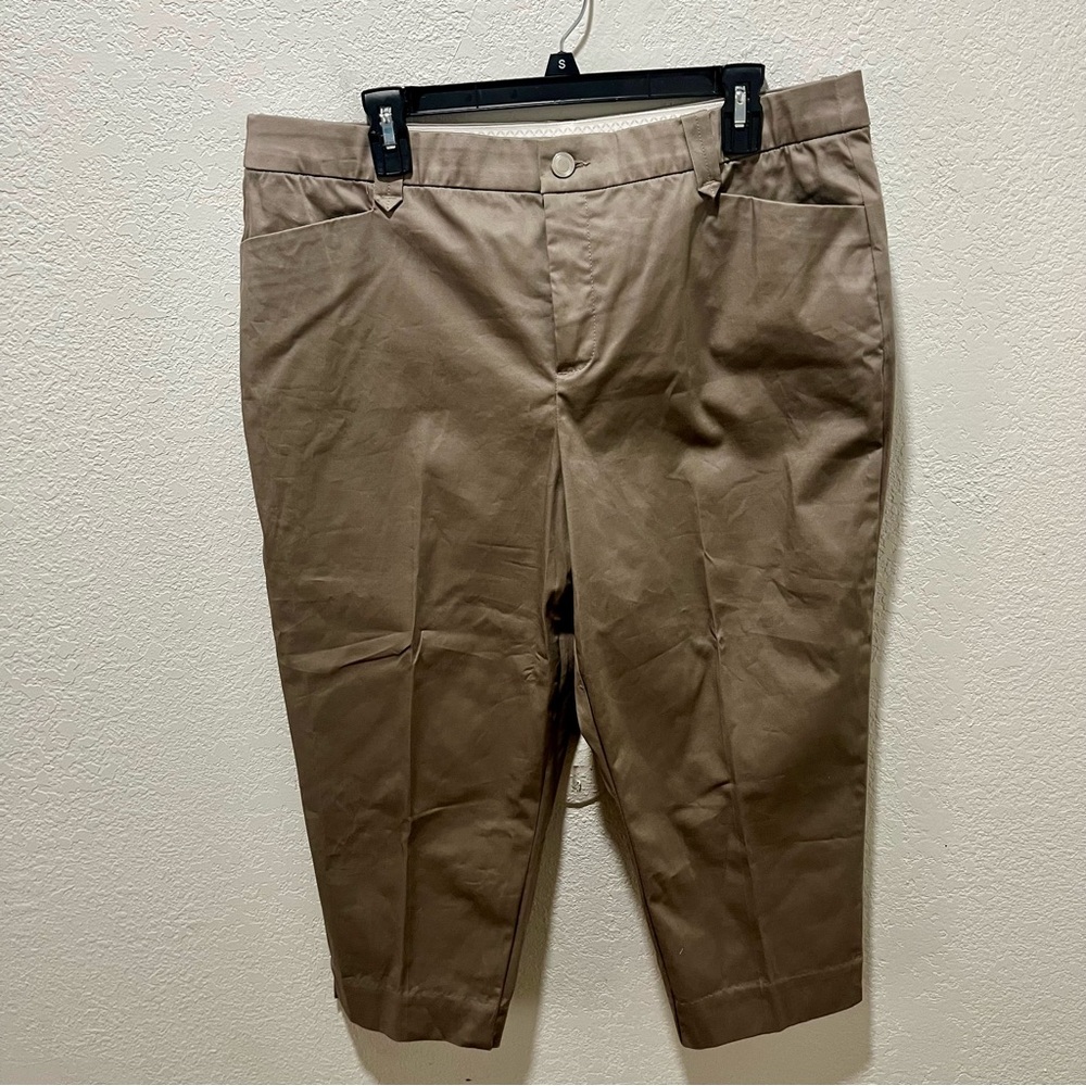 Intro. love the fit Stretch Secret Support Brown Capri Pants